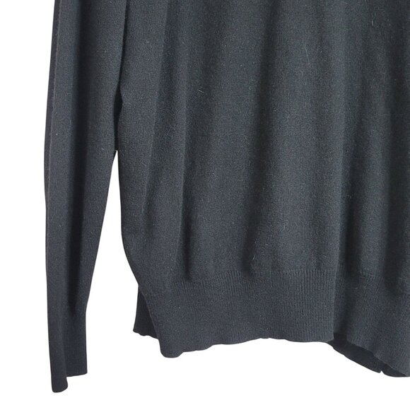 Nancy Heller Sweater Black 1X 100% Cashmere Long Sleeve High Neck Vintage READ - Picture 3 of 7